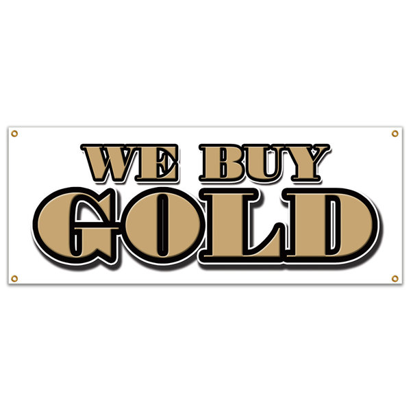 SignMission We Buy Gold Banner Sign Wayfair